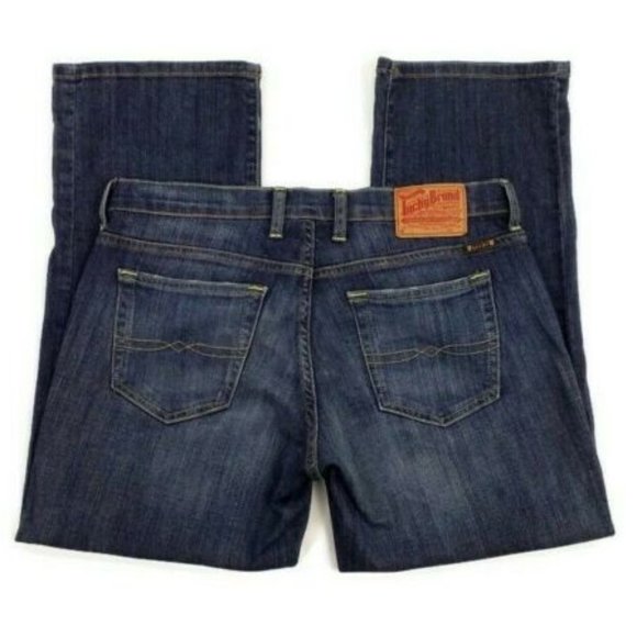 Lucky Brand Easy Rider Blue Stonewash Distressed Denim Capri Jeans Womens Size 8 - Picture 6 of 14